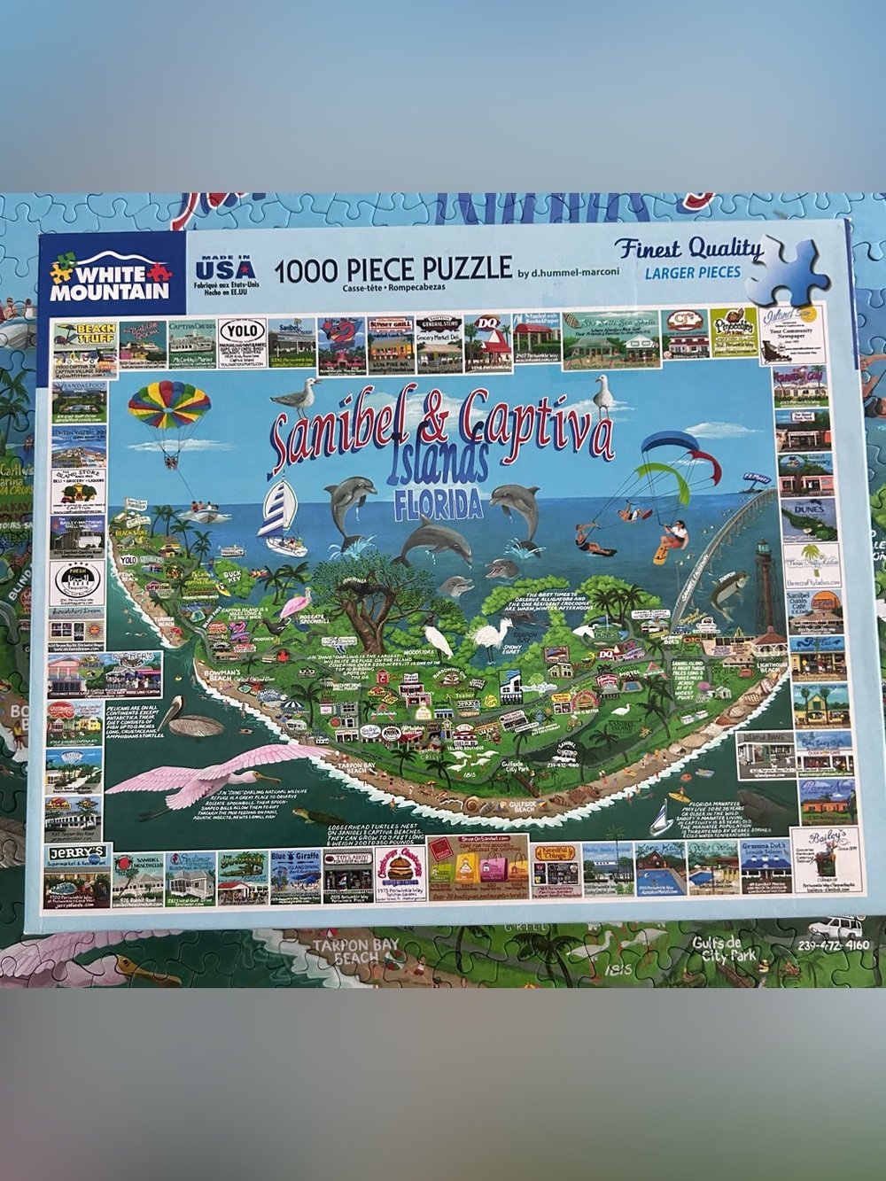 White Mountain 1000 Piece Jigsaw Puzzle Sanibel & Captiva Island 2018 Complete
